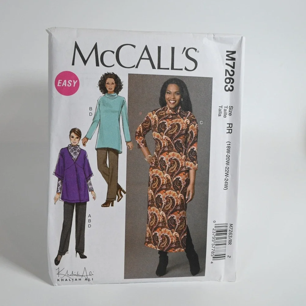 McCall's Sewing Pattern M7263 Women's RR (18W-24W) Uncut Factory Folded